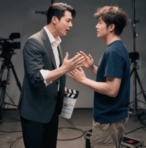 film director arguing with a crew member