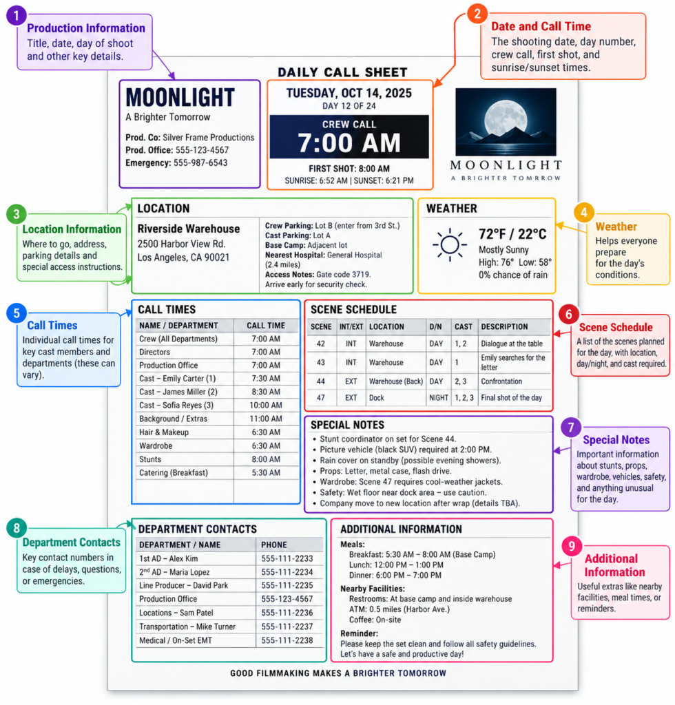 Call sheet